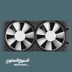  2 مراوح تبريد مائية مع شاشه تبريد قياس 240 سم  Gamemax IceBurg 240 Digital WH Fan