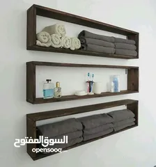  15 رفوف خشب شاشه ومطبخ وحمام وديكور حائط وستاند مكياج وجلاتين وغيره