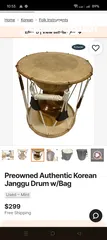  1 Authentic Korean janggu drum with travel bag
