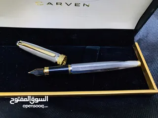  6 طقم أقلام كارڤين ألماني أصلي جديد لم يستعمل بالعلبة الأصلية اللون سيلڤر في جولد
