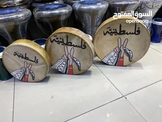  4 طقم دف جلد ثلاث احجام مشغول رسم ع الوجه
