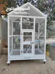  3 قفاص طيور طبقتين مع جوارير