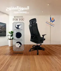  11 كرسي مكتب فلوريكون ألفا برو المريح للاستخدام المنزلي والعملي - كرسي دوار قابل للتعديل، عالي الظهر،