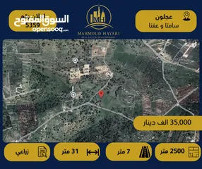  1 رقم الإعلان: (5359) قطعة أرض زراعية مميزة في عجلون – منطقة سامتا وعفنا