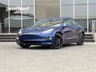  17 Tesla model 3 2023 فل كامل  تيسلا موديل 3 فحص كامل بسعر مغرري  لون كحلي جنط كبير اصليي  ايرباق اصلي