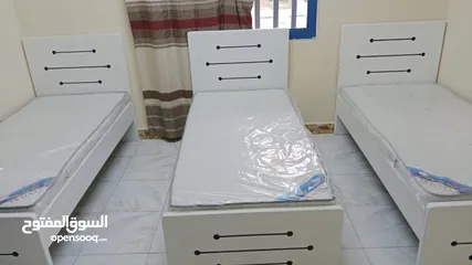  5 Brand New Single Bed with mattress only 300 AED  سرير فردي جديد مع فرشه