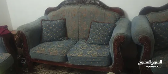  1 طقم كنب خشب زان8مقاعد