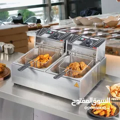  2 مقلاة الزيت المزدوجة من راف بسعة 11 لتر تحكم دقيق وتوزيع متساوي للحرارة بقوة 5000 واط