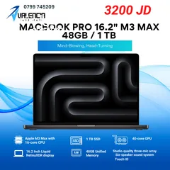  1 Macbook Pro 16.2" M3 Max 48GB/1TB/ماك بوك برو 16.2" M3Max