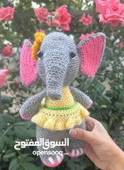  1 Crochet elephant toy لعبة فيل كروشيه