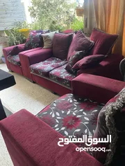  1 طقم كنب 7 مقاعد مستعمل بوضع جيد بدو غسيل  موجود فى رام الله 350شيكل