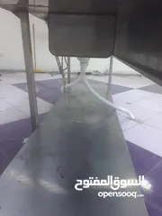  7 مجلى ستانليس ستيل حوضين تفصيل طول 3 متر وعرض متر وارتفاع متر مع رف ستانلس سفلي وارجل تطويل وتقصير