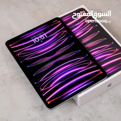  1 جهاز ايباد برو M2 2022 مستعمل  نظافة 98‎%‎  بطارية 95  ذاكرة 128  ملحقات كاملة كفالة سمارت باي