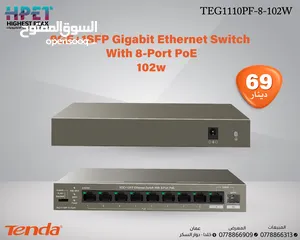  1 Tenda TEG1110PF-8-102W محول 9GE+1SFP Ethernet Switch With 8-Port PoE