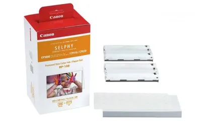  2 Canon Selphy printer Ink and Paper, 108 sheet of 4x6in paper  حبر وورق طابعة Canon Selphy، 108 ورقة