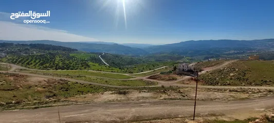  2 ارض للبيع جرش عنيبه نصف دنم مفروزه بقوشان مستقل منطقة شاليهات داخل اسكان المهندسين اطلاله مميزه جدا