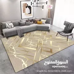  4 سجاد 3D مودرن مانع للانزلاق حجم كبير