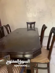  3 آثاث صالون كبير وطاولة فاخرة قزاز مع 8 كراسي اقرأ الوصف مهم
