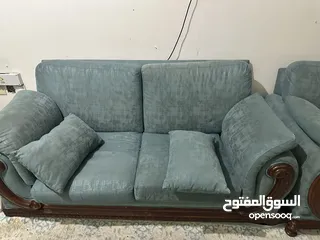  2 اثاث صالة   كنب مع الستاير