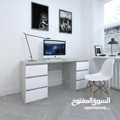  10 مكتب دراسة مميز قياس 150سم عمق 60سم بسعر مميز شامل التوصيل والتركيب متوفر بعدة الوان