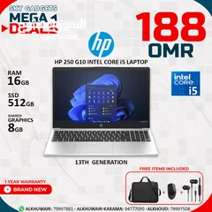  1 HP Laptop 250 G10 Core i5-1334U 13th Gen 16GB Ram 512GB SSD