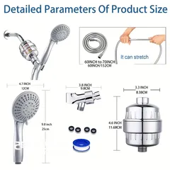  3 Luxury filter shower head set for hard water remove chlorine and harmful substances