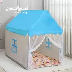  14 خيمه بيتيه  تتسع 5 اطفال طول 130سم  خيمة  خيم زهري ازرق  اصفر