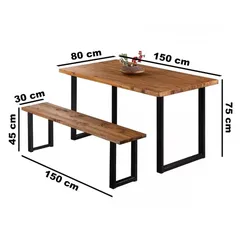  3 طاولة خشب صلب