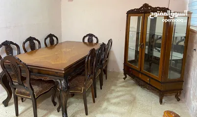  1 سفره 8 كراسي مع فضيه دمياط مصري