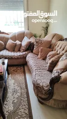  3 طقم كنب 9 مقاعد زان مصري + طاولة سفرة  8 مقاعد
