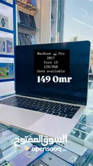  1 Macbook pro 2017  Used 128/8GB  Core i5  Single used