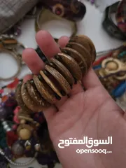  25 اساور خشبية ملونة جديدة