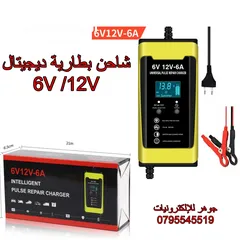  1 شاحن بطارية 6V/12V ديجيتال