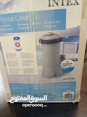  1 مضخة فلتر Intex Krystal Clear موديل 604 (مستعملة مرة وحدة فقط)