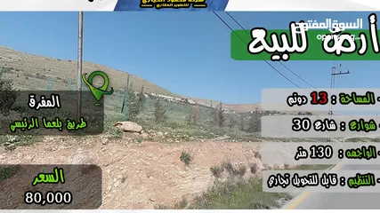  1 رقم الاعلان (4493) ارض للبيع في منطقة حمنانة المفرق قرب منطقة غريسا على الشارع الرئيسي