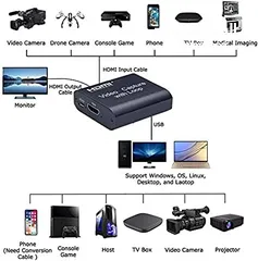  2 Video Capture Card with Loop Out, 4K HD 1080P