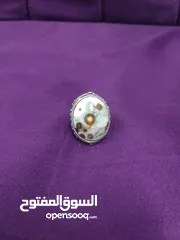  4 خاتم عقيق يمني داؤدي طبيعي natural Yamani dawoodi agate ring