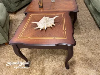  15 كنب  7   مقاعد خشب سويد دانلوب بوليستر طبي مع 3  طاولات خشبهم زان