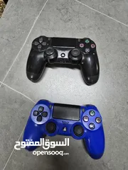  4 سوني بلاي ستيشن 4 سليم - 1 تيرا، 2 وحدة تحكم أزرق + أسود، أصلي من الإمارات