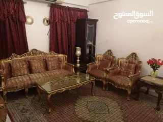  3 Hard wood sofa set 7 seated with central and side tables