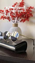  2 نظارة شمسية بإطار ذهبي وعدسات أسود عدسات UV400
