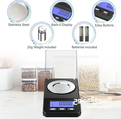  4 ميزان الكتروني ذهب و فضه و مجوهرات و مستحضرات ثمنيه و طبيه مع وزنه ومحقان وملقط