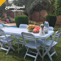  6 طاولة العزايم والمناسبات طاولة وكراسي بتقدرو تطووها وتضبوها بعد الاستعمال