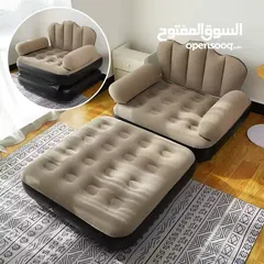  2 الأريكة القابلة للنفخ 2 في 1 – راحة فخمة وتصميم ذكي بقطعة واحدة! تتحمل لحد 150 كجم – مناسبة للكبار