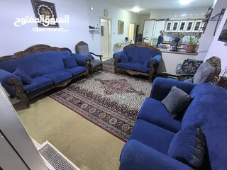  7 كنب خشب زان حفر شبه جديد للبيع