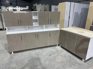  6 كاونترات مترين خشب mdf ثلاث قطع كاونتر  وملحق وسنك