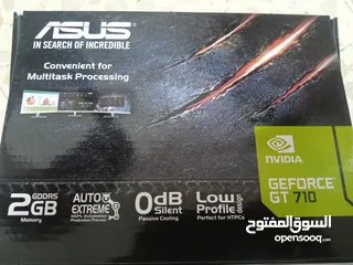  6 كرت شاشة  Rx 570  وكرت Asus gt710 وباور سبلاي