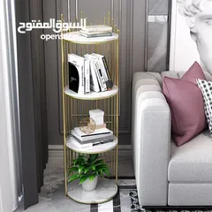  12 رف ملكي بخشب مطلي رخامي – لمسة فخامة ملوكية لبيتك  تصميم فااااخر من خشب مطلي رخامي أبيض 4 طوابق