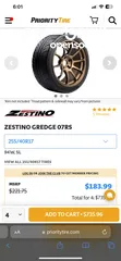  2 ZESTINO GREDGE 07RS 255/40R17 SEMI SLICK TYRES FOR SALE!!! Brand New Condition (2023)