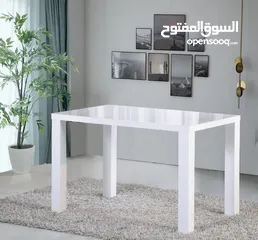  3 طاولة أكل بيضاء بجوده وصناعة انجليزية DESIGNER MILTON  WHITE 120CM DINING TABLE